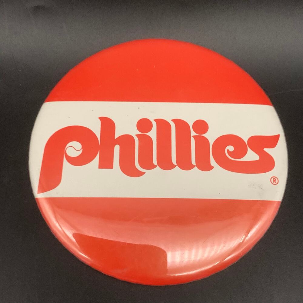 1970’s Philadelphia Phillies Baseball MLB 3.5” Button Pin Pinback Vintage
